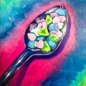 “Lucky Spoon” Acrylic on Canvas - 14x18in wall art